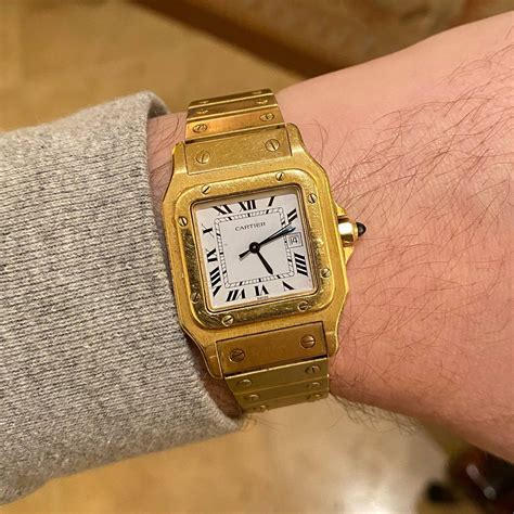 cartier santos gold men|cartier santos full gold.